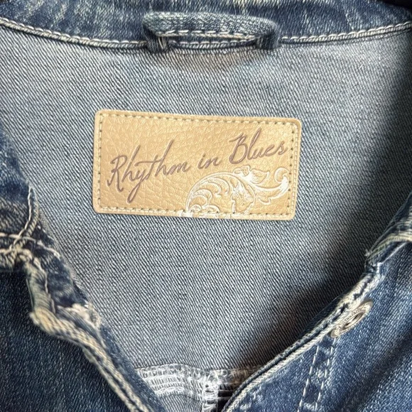 RHYTHM‎ IN BLUE JEAN JACKET with bling Size 1X - Picture 2 of 7